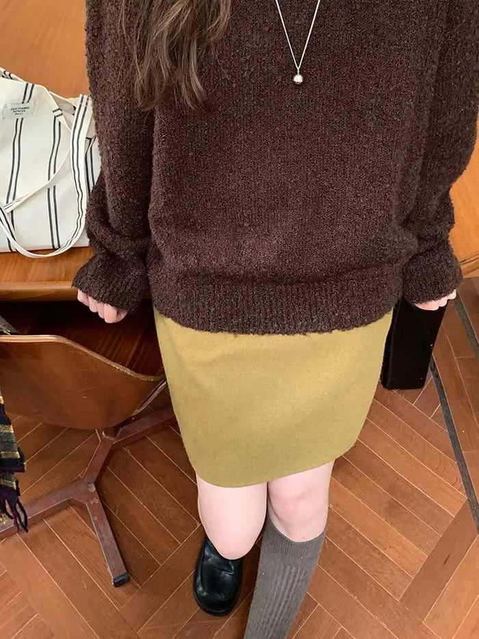 サイドボタン ハイウエスト ミニスカート LUMIYUMI