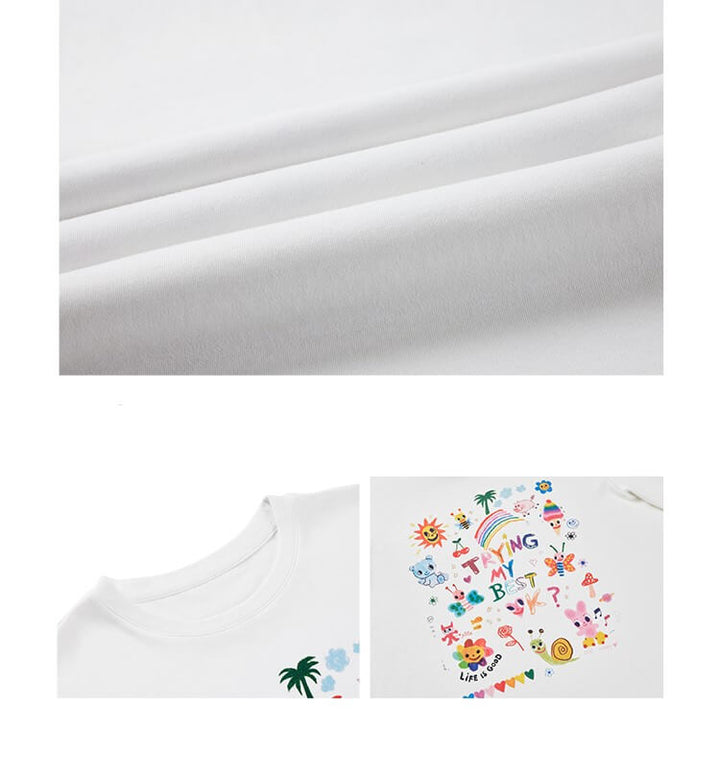 グラフィティプリント Oversize Tシャツ - LUMIYUMI