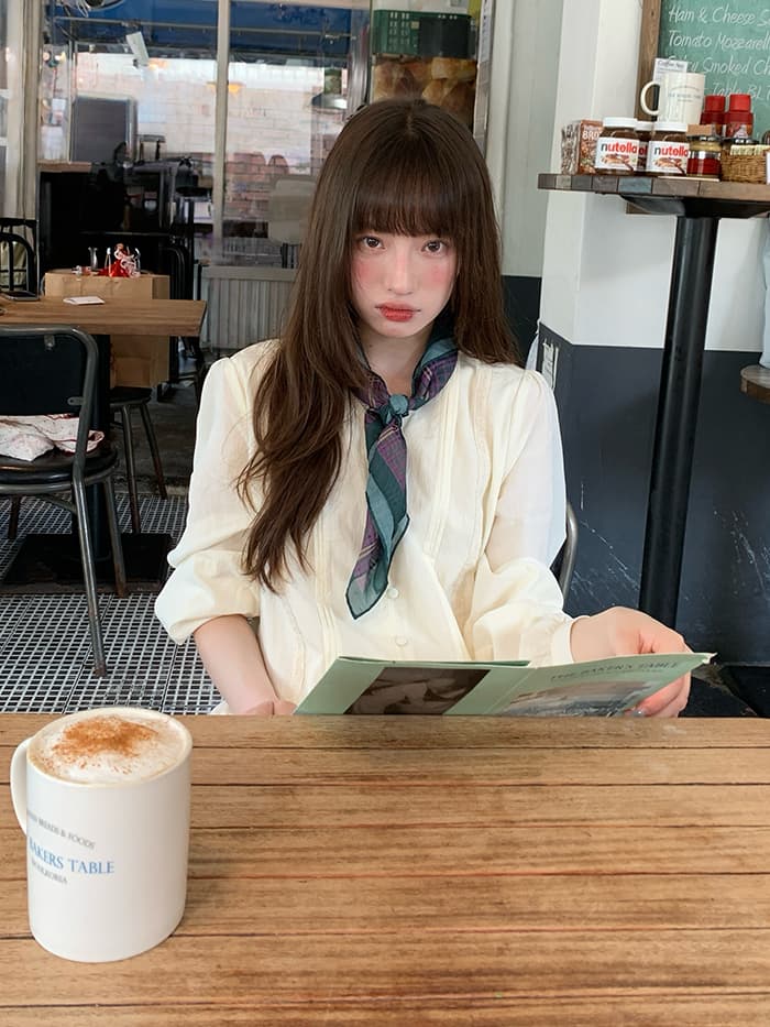 ガーリー Vネック ボタン ワンピース LUMIYUMI