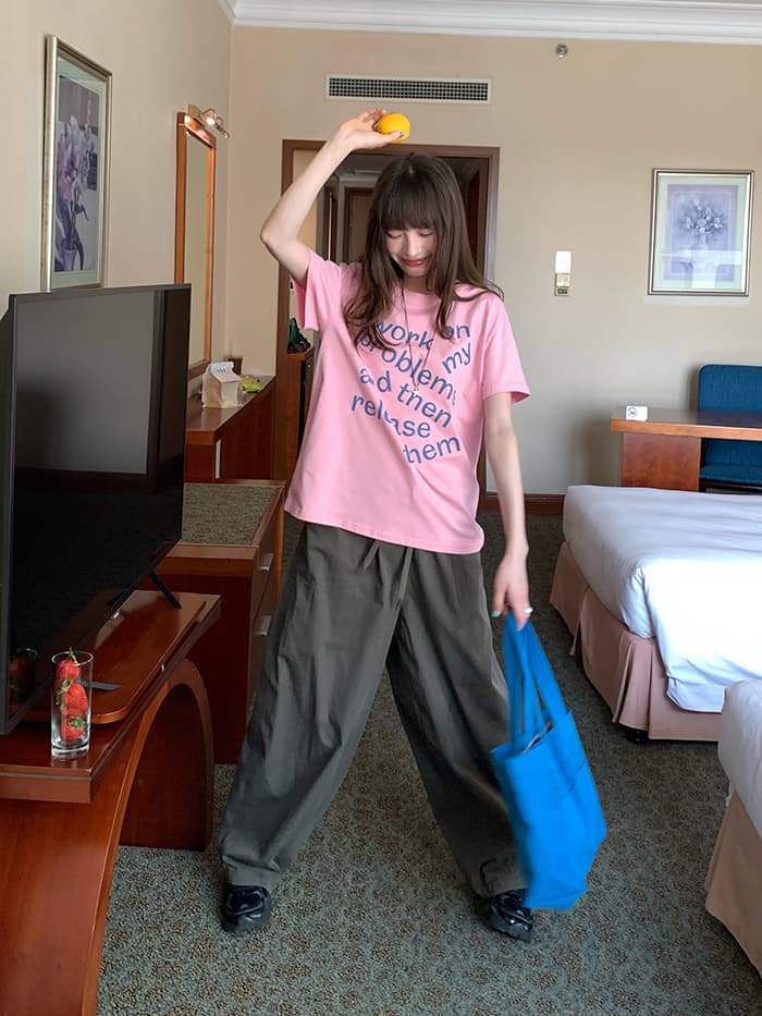 ロゴプリント カジュアル ゆるTシャツ LUMIYUMI