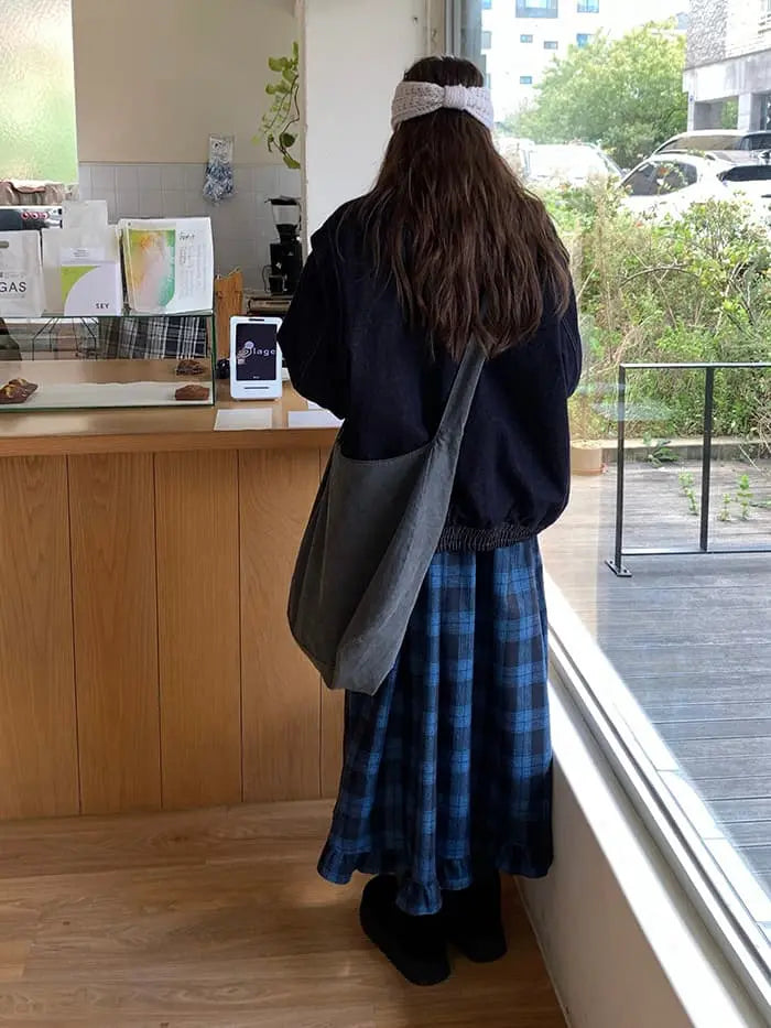 ファー襟 中綿入り デニムブルゾン LUMIYUMI