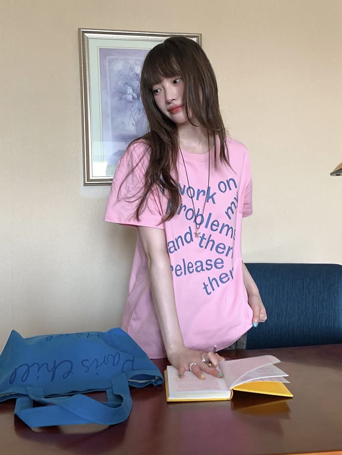 ロゴプリント カジュアル ゆるTシャツ LUMIYUMI