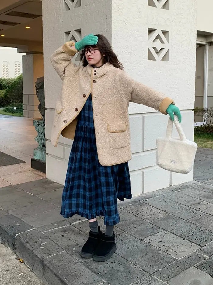 リバーシブル フード付き ボアブルゾン LUMIYUMI