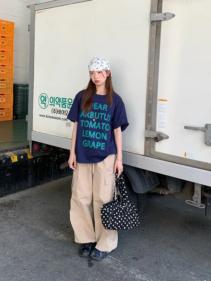 アメカジ ロゴプリント ゆるTシャツ LUMIYUMI