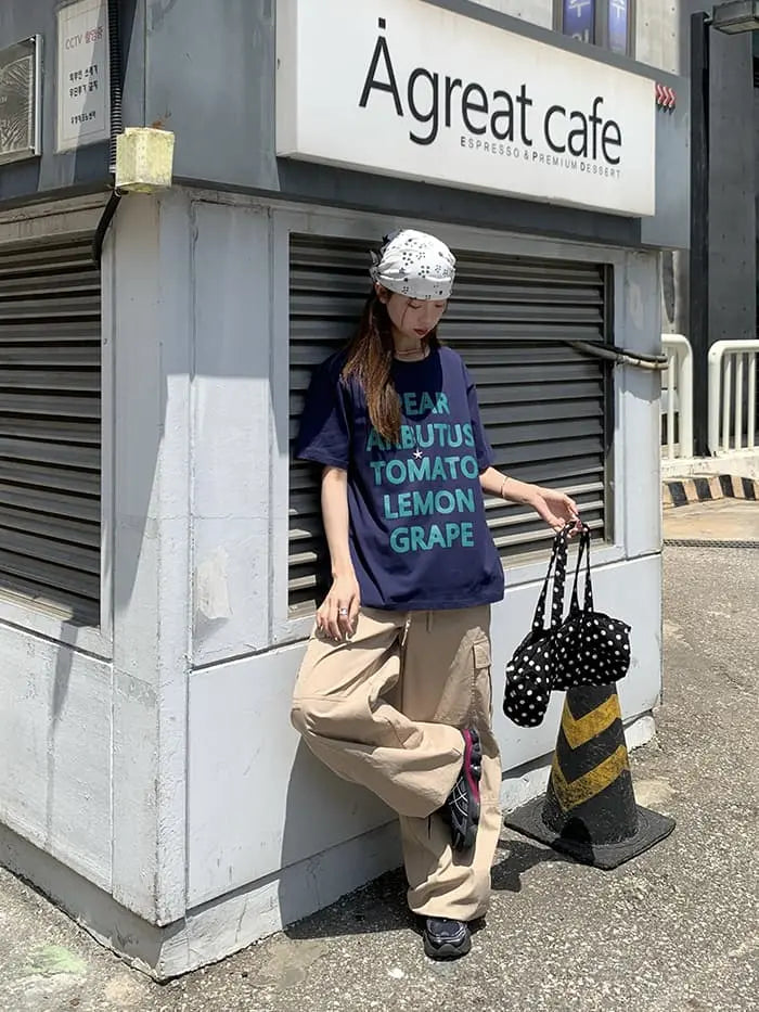 アメカジ ロゴプリント ゆるTシャツ LUMIYUMI