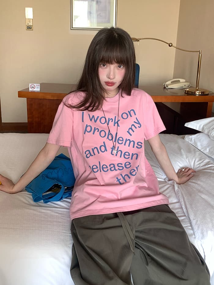 ロゴプリント カジュアル ゆるTシャツ LUMIYUMI