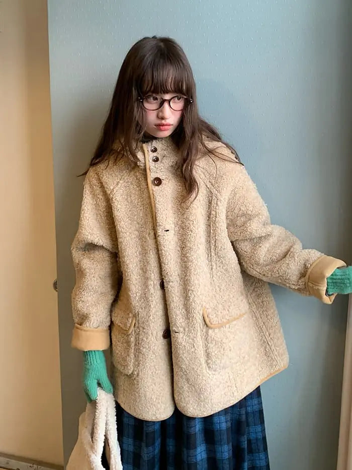 リバーシブル フード付き ボアブルゾン LUMIYUMI