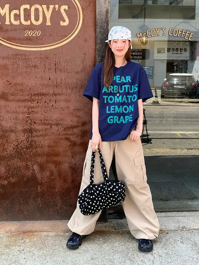 アメカジ ロゴプリント ゆるTシャツ LUMIYUMI