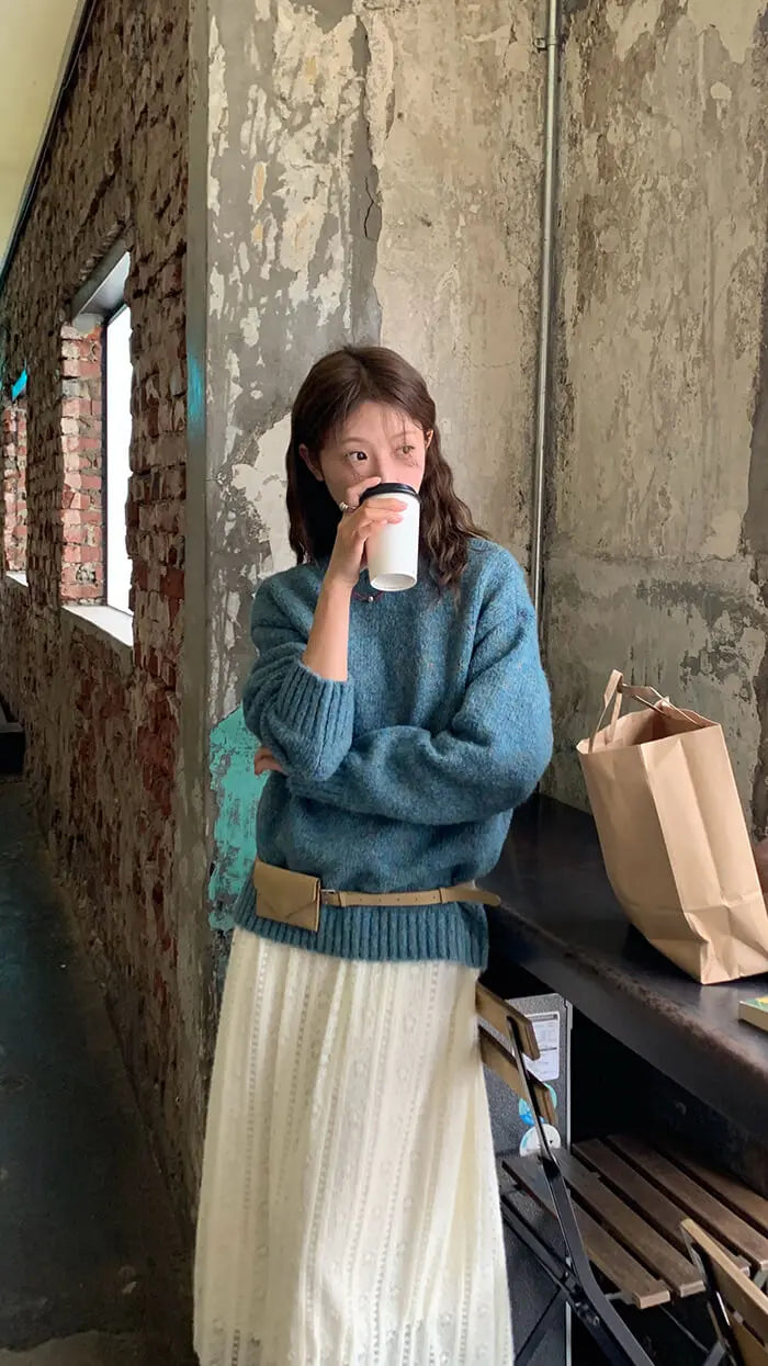 ゆったり シンプル カラーネップ セーター - LUMIYUMI