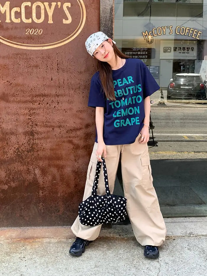 アメカジ ロゴプリント ゆるTシャツ LUMIYUMI