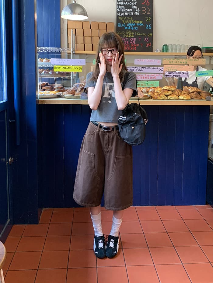 ワッペン 刺繍 スリムフィット Tシャツ LUMIYUMI