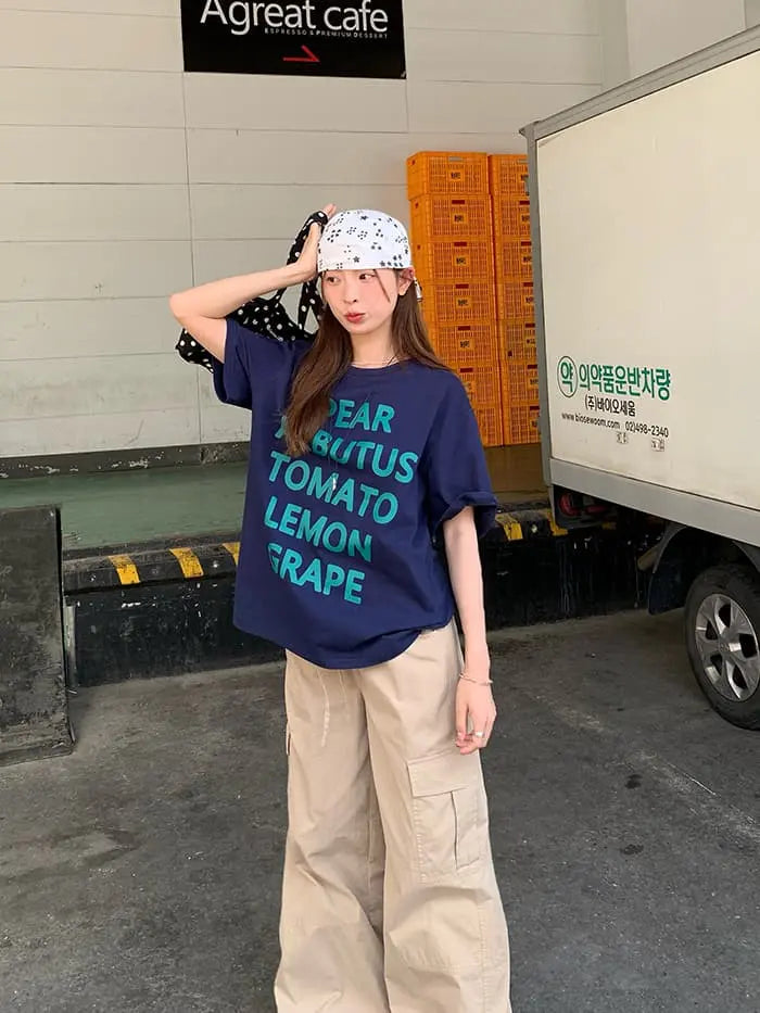 アメカジ ロゴプリント ゆるTシャツ LUMIYUMI