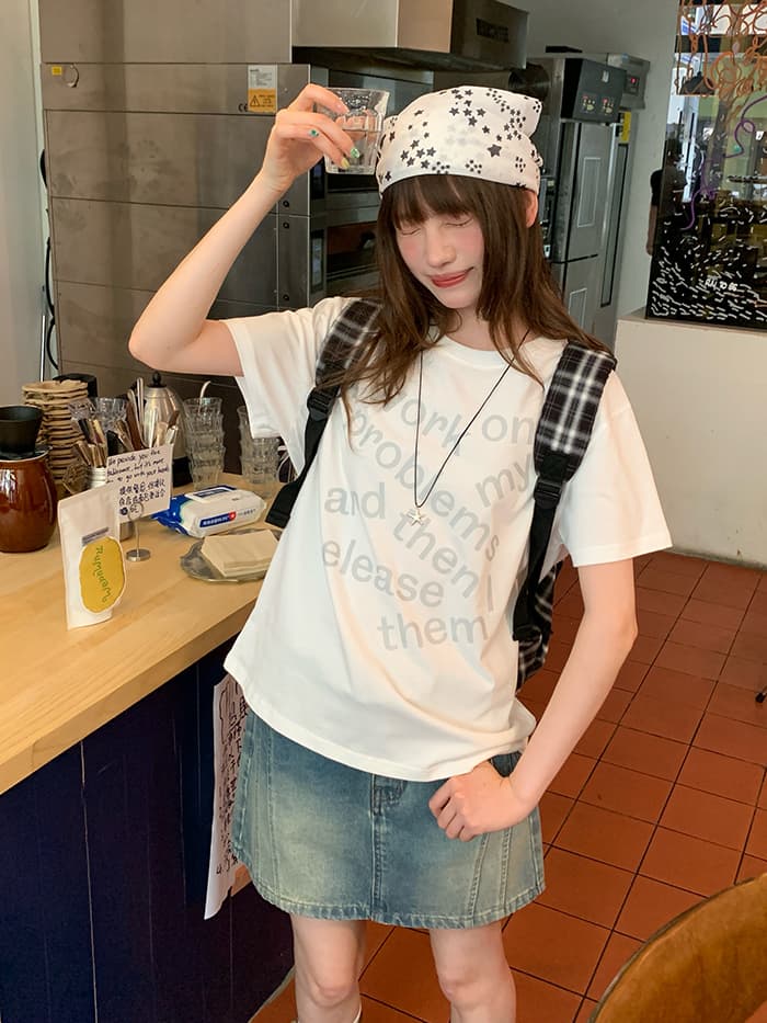 ロゴプリント カジュアル ゆるTシャツ LUMIYUMI
