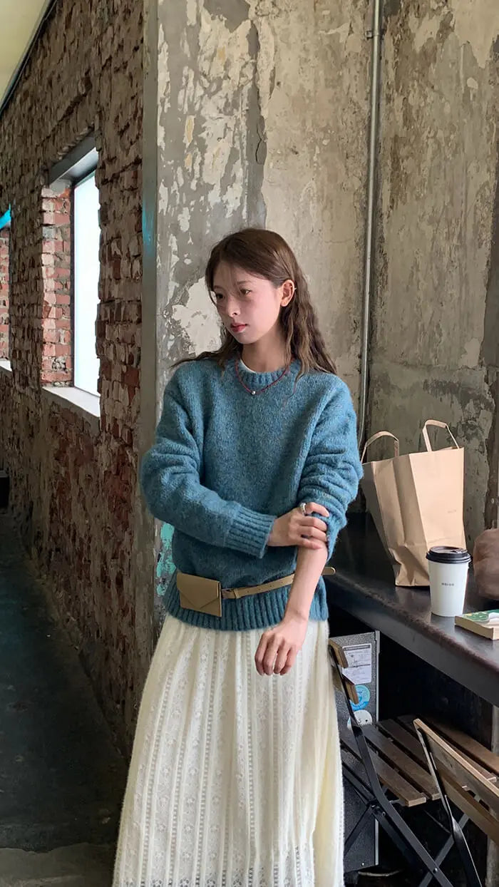 ゆったり シンプル カラーネップ セーター - LUMIYUMI