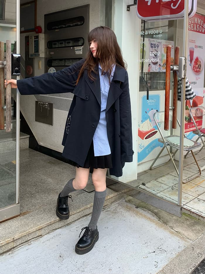 クラシック ミドル丈 フラップディテール コート LUMIYUMI