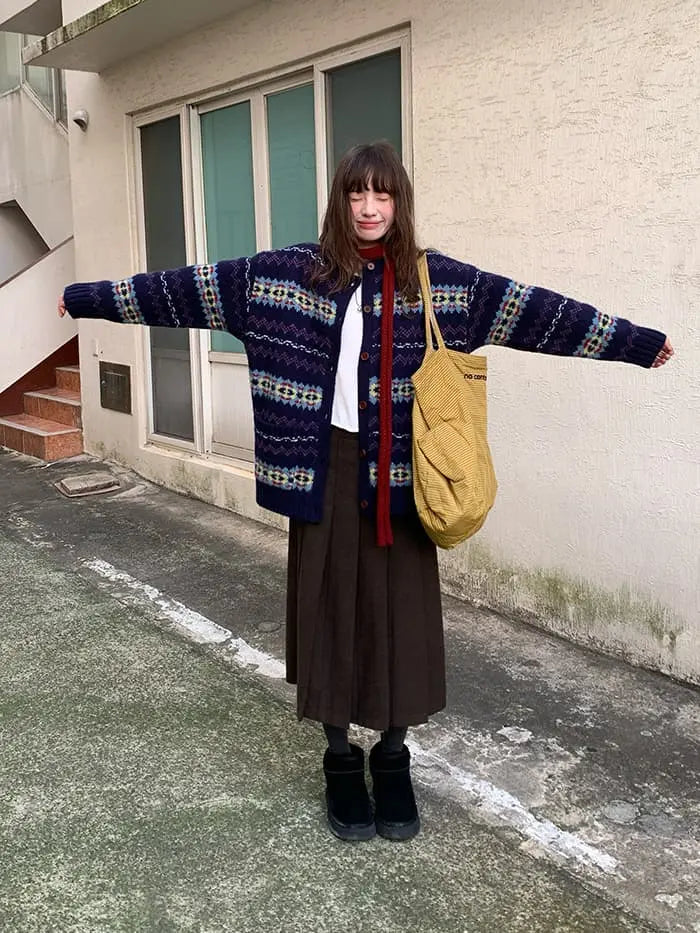 フェアアイル柄 ゆったり ふわもち カーディガン LUMIYUMI