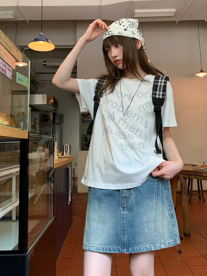 ロゴプリント カジュアル ゆるTシャツ LUMIYUMI
