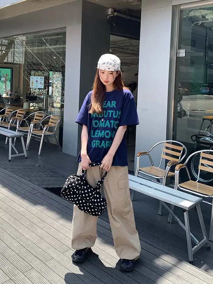 アメカジ ロゴプリント ゆるTシャツ LUMIYUMI