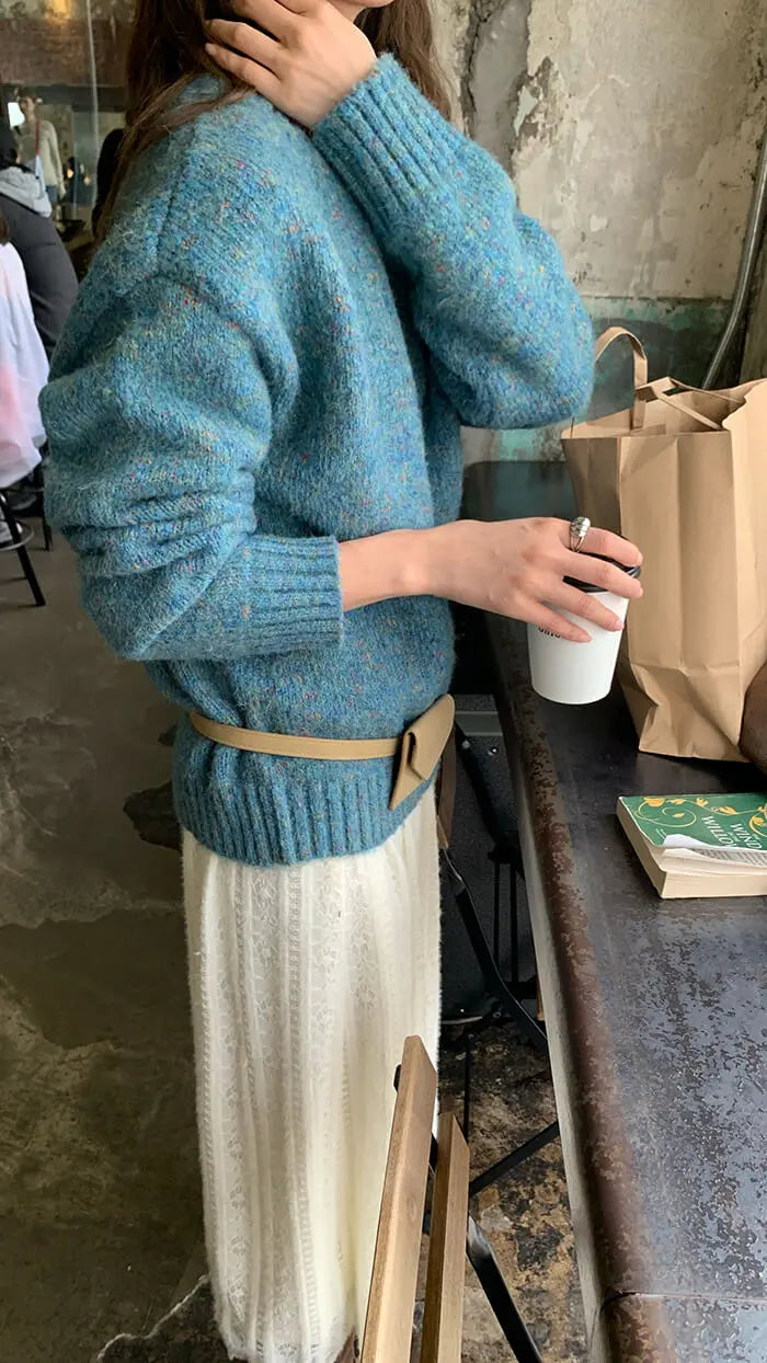 ゆったり シンプル カラーネップ セーター - LUMIYUMI