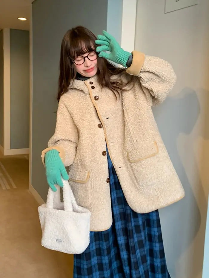 リバーシブル フード付き ボアブルゾン LUMIYUMI