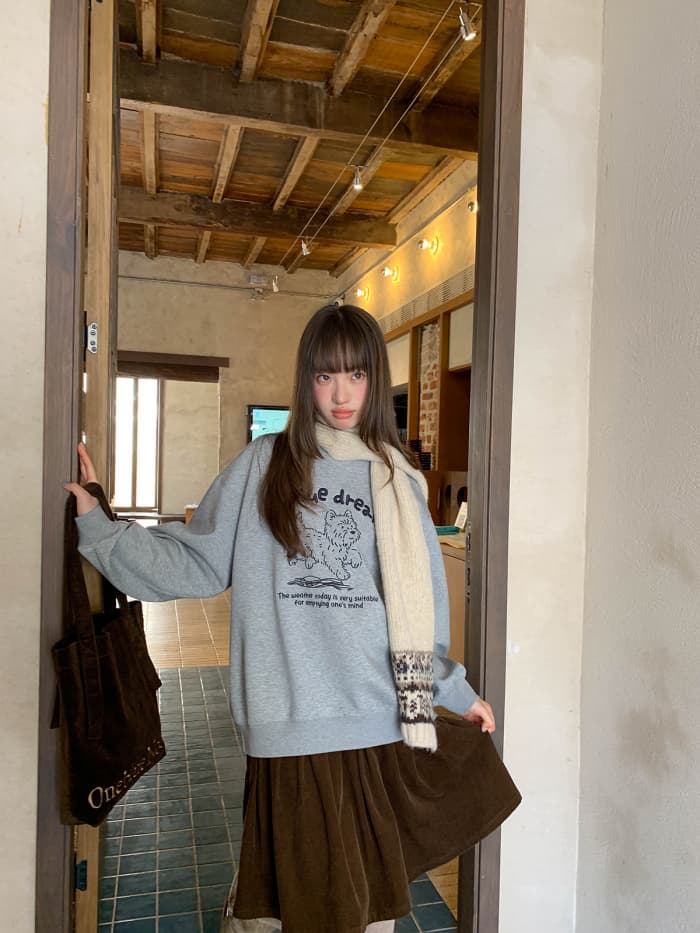 アメリカン ドッグ刺繍 スウェット LUMIYUMI