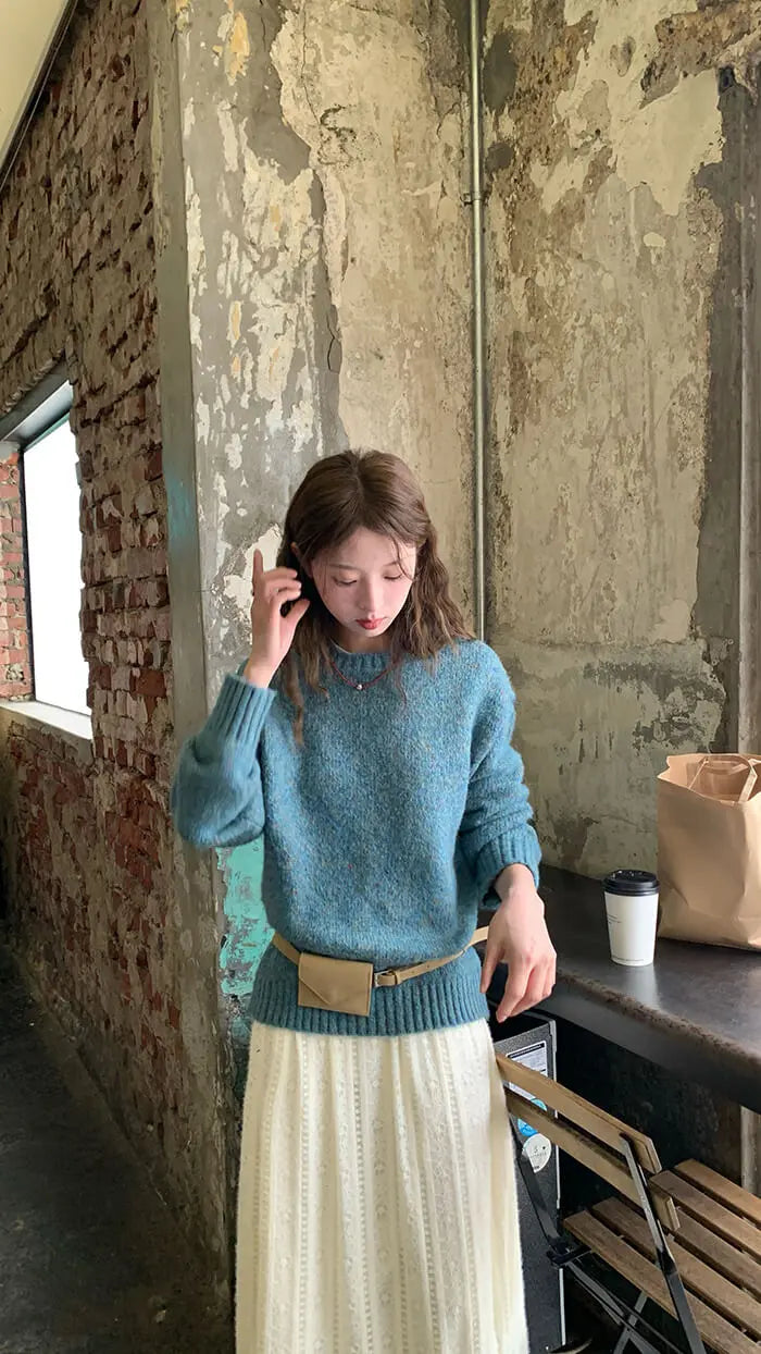 ゆったり シンプル カラーネップ セーター - LUMIYUMI