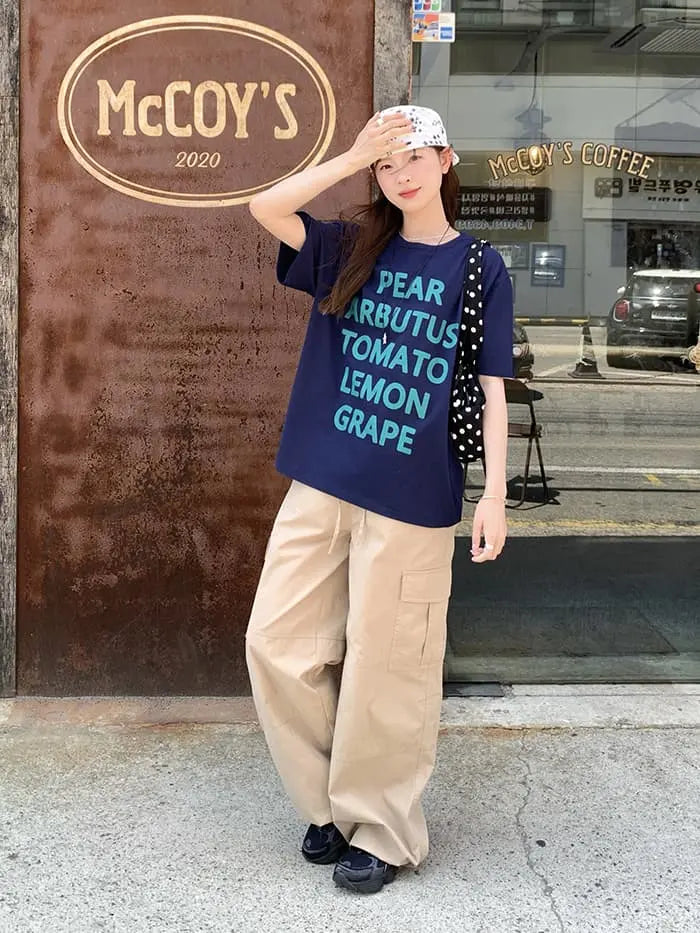 アメカジ ロゴプリント ゆるTシャツ LUMIYUMI