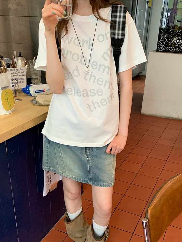 ロゴプリント カジュアル ゆるTシャツ LUMIYUMI