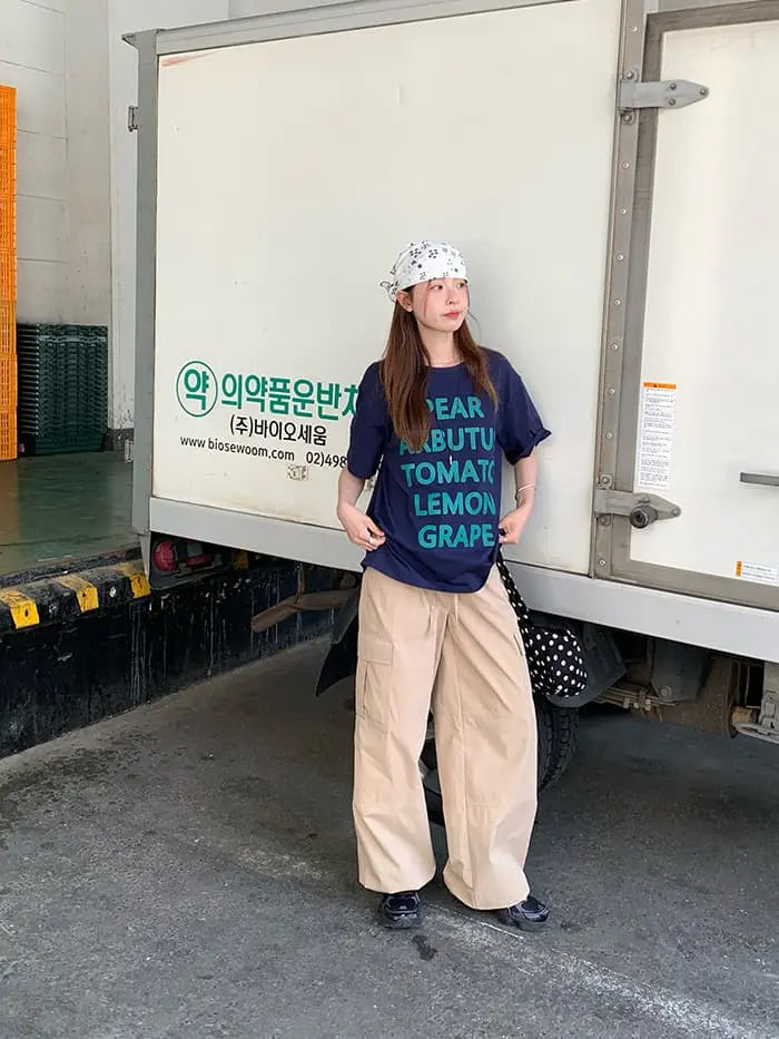 アメカジ ロゴプリント ゆるTシャツ LUMIYUMI