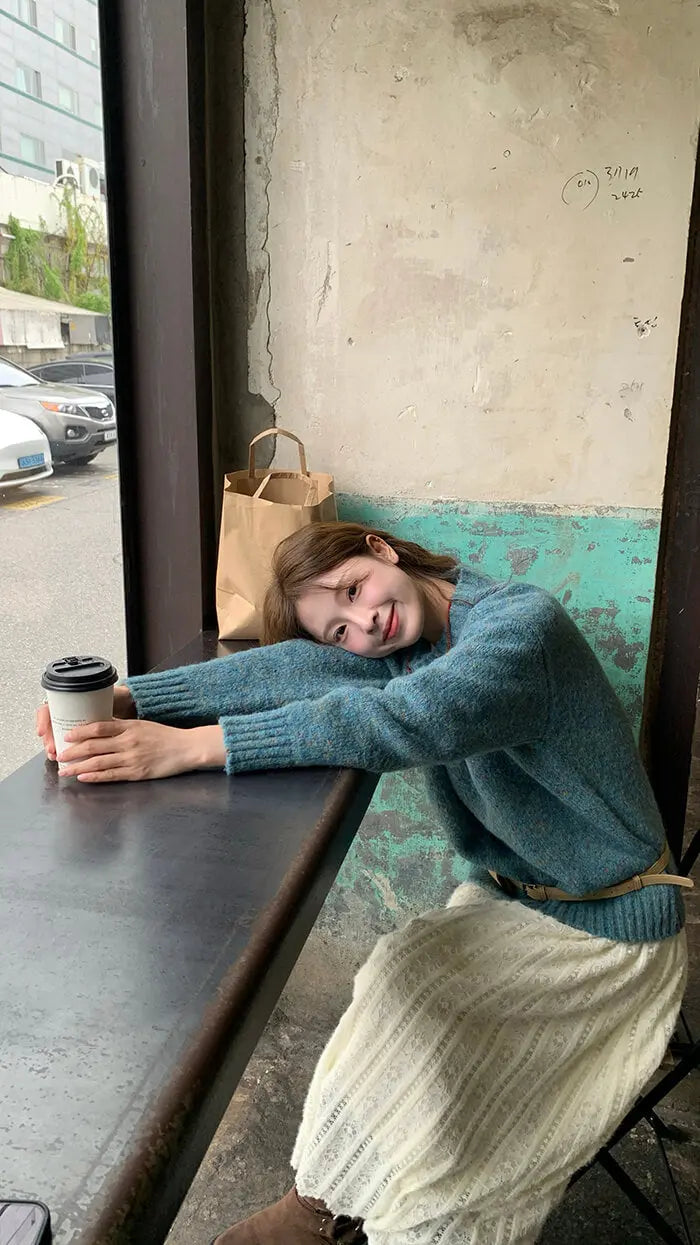 ゆったり シンプル カラーネップ セーター - LUMIYUMI