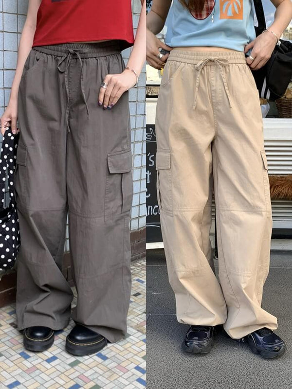 甘辛ミックス ワイド カーゴパンツ - LUMIYUMI
