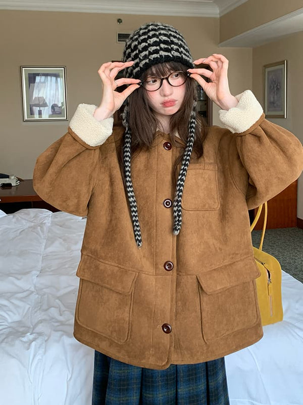 リバーシブル スエード×ボア ブルゾン