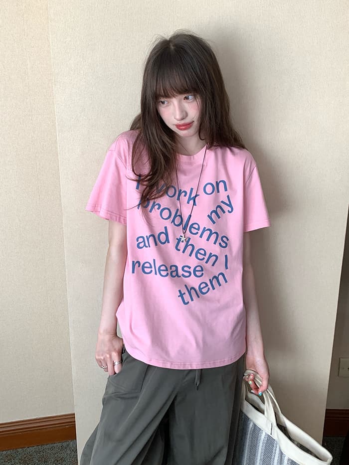 ロゴプリント カジュアル ゆるTシャツ LUMIYUMI