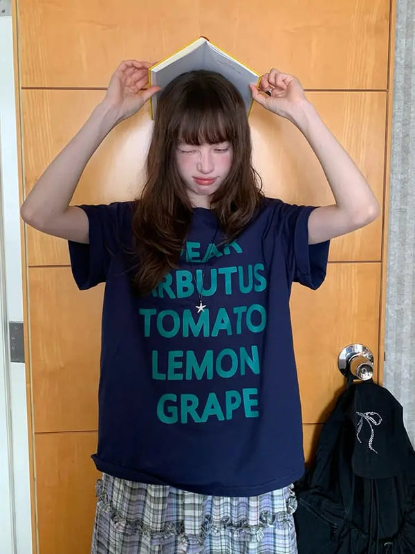 ルーズ アメカジ ロゴプリント Tシャツ - LUMIYUMI