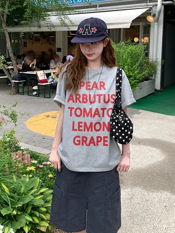 アメカジ ロゴプリント ゆるTシャツ LUMIYUMI