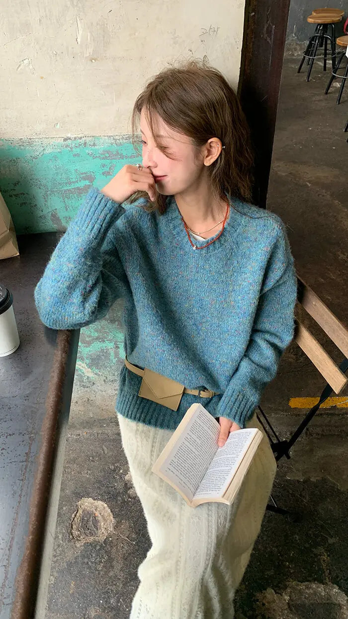 ゆったり シンプル カラーネップ セーター - LUMIYUMI