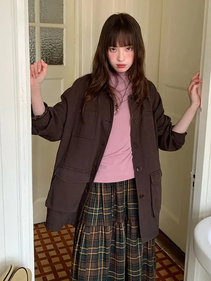 ガーリー チェック レース切替 スカート LUMIYUMI