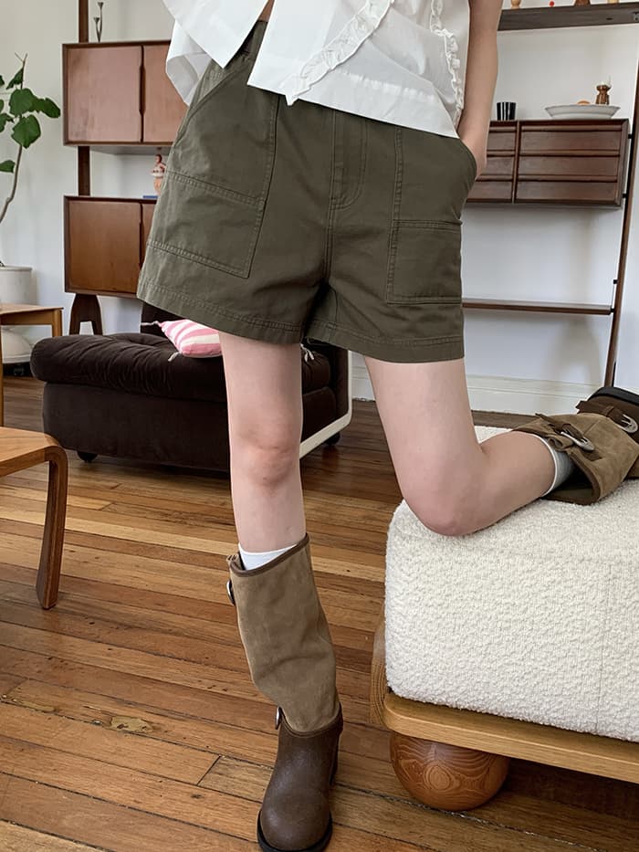 ヴィンテージ風 カーゴ ショートパンツ LUMIYUMI