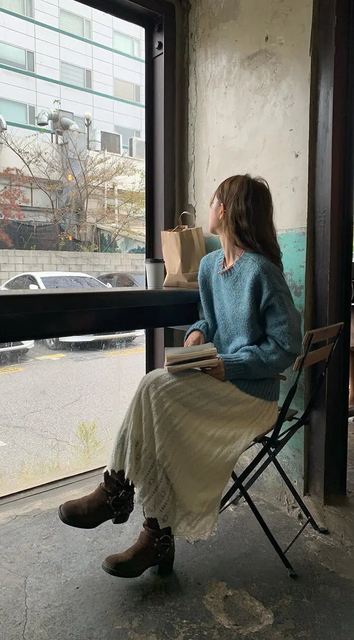 ゆったり シンプル カラーネップ セーター - LUMIYUMI