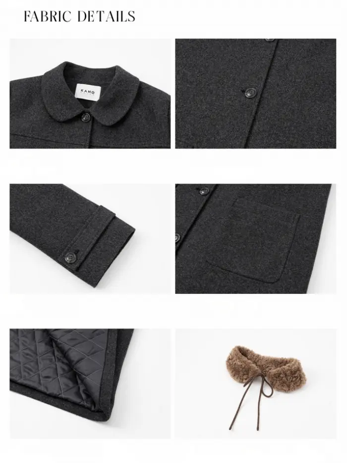 レトロ ガーリー ファー襟付き コート LUMIYUMI