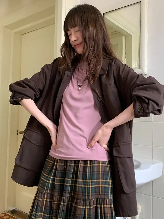 ガーリー チェック レース切替 スカート LUMIYUMI