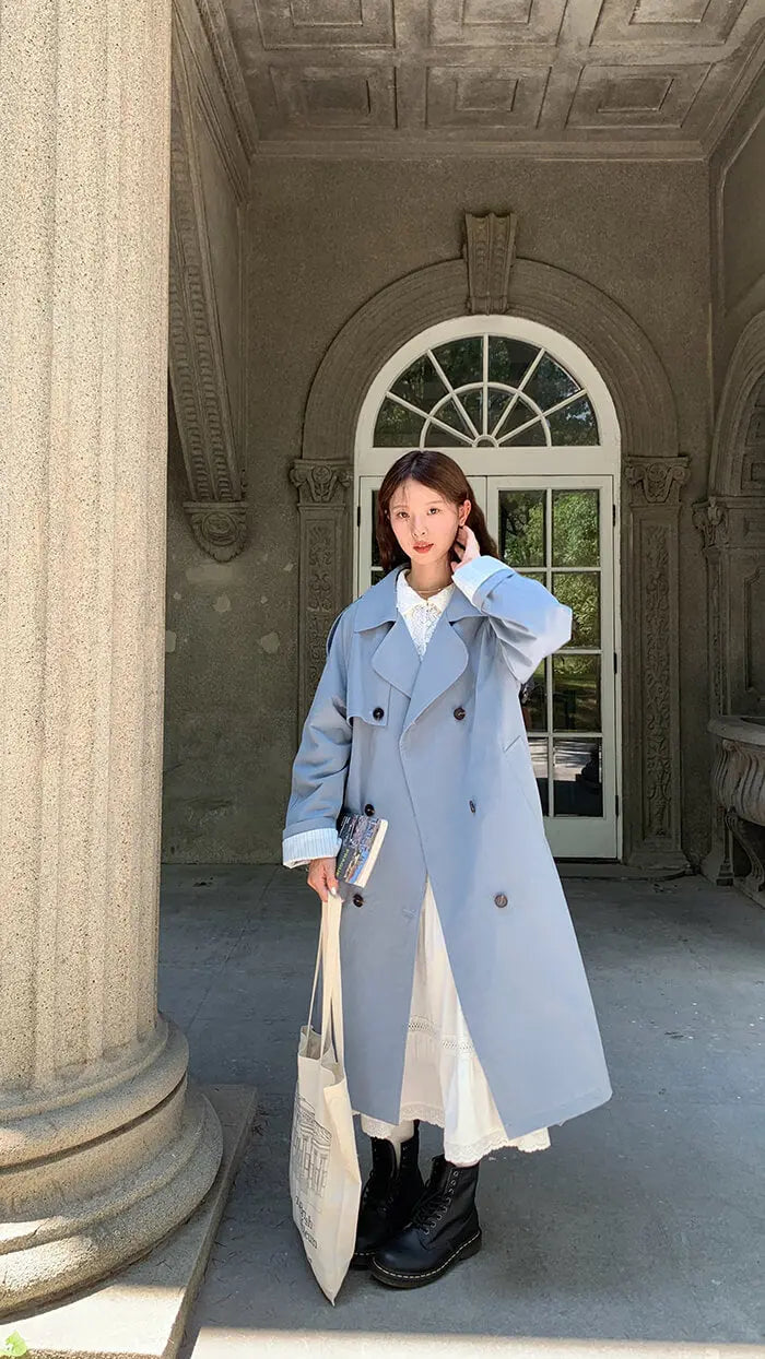 イギリス風 ルーズフィット トレンチコート - LUMIYUMI