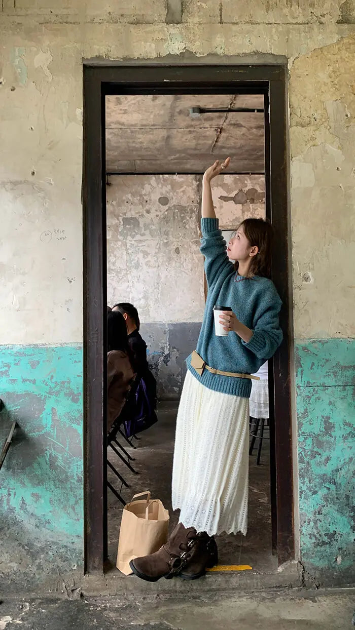 ゆったり シンプル カラーネップ セーター - LUMIYUMI