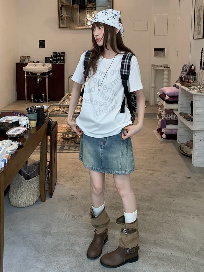 ロゴプリント カジュアル ゆるTシャツ LUMIYUMI