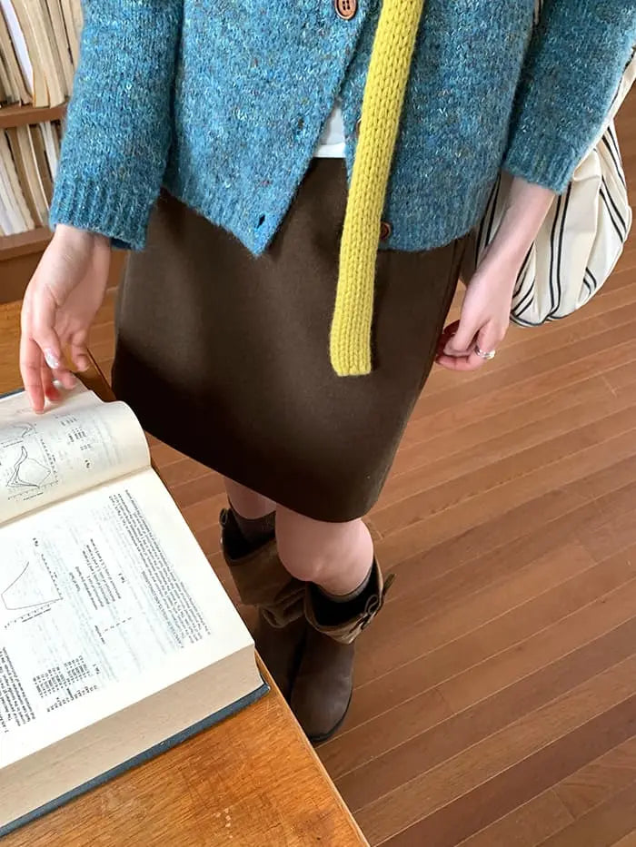 サイドボタン ハイウエスト ミニスカート LUMIYUMI