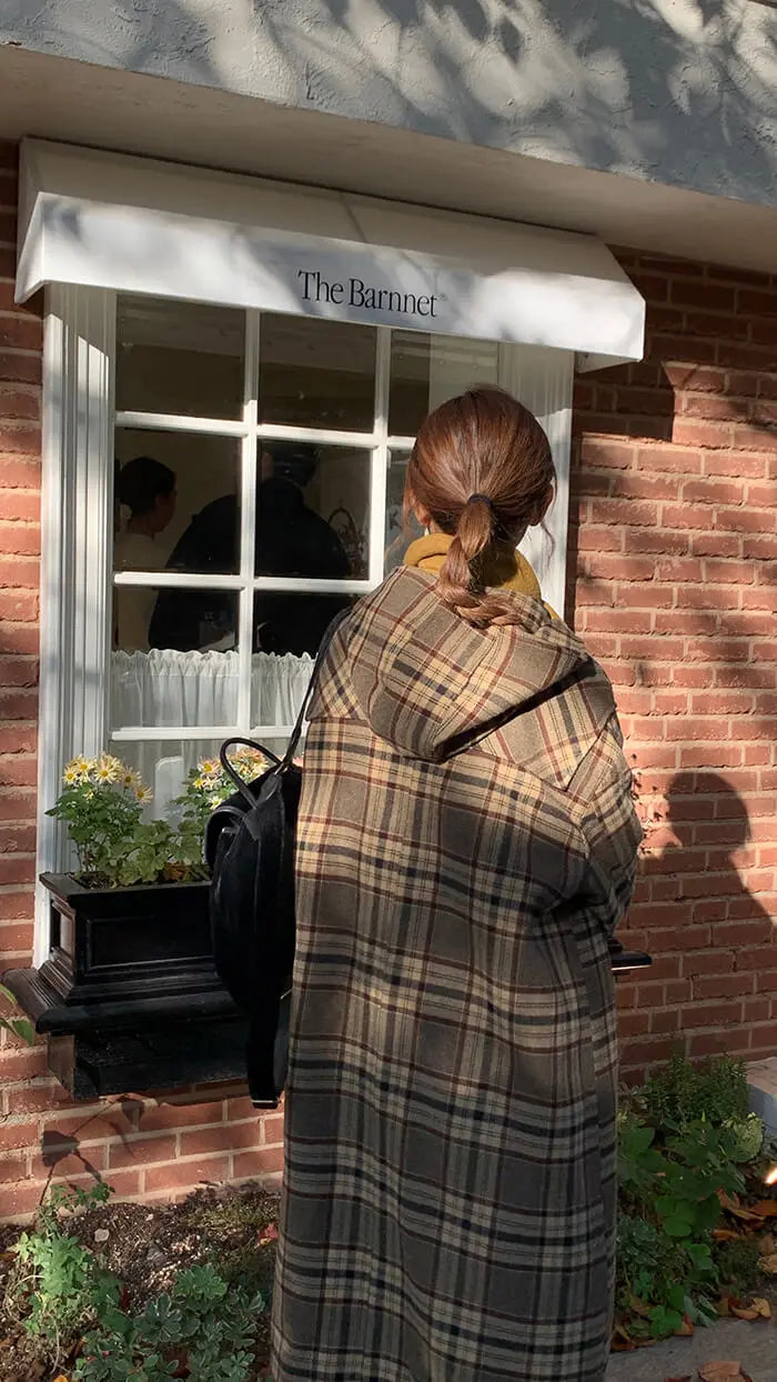 レトロチェック柄ウールコート LUMIYUMI