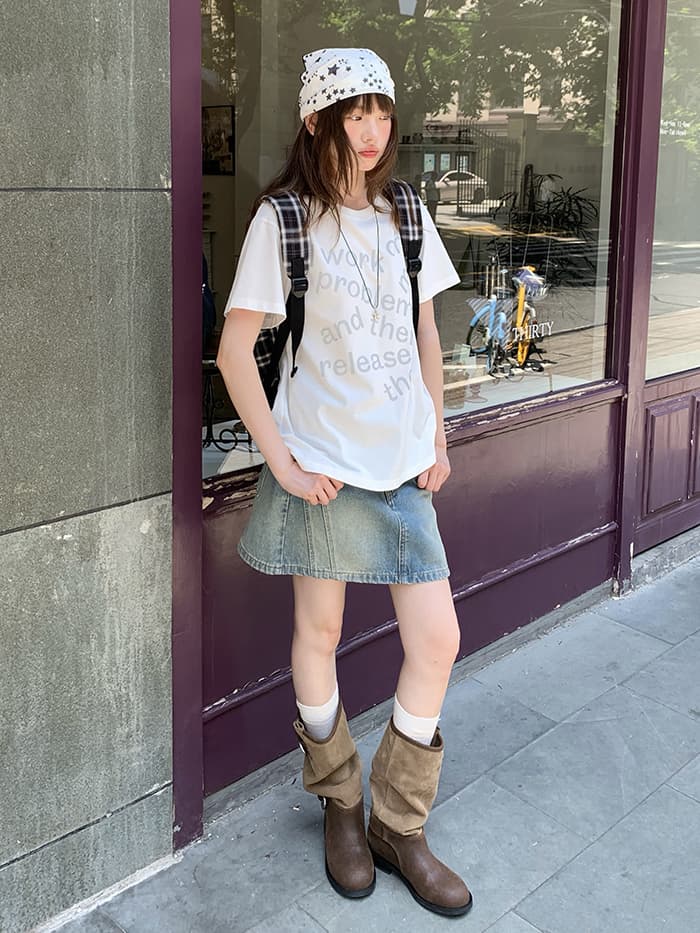 ロゴプリント カジュアル ゆるTシャツ LUMIYUMI