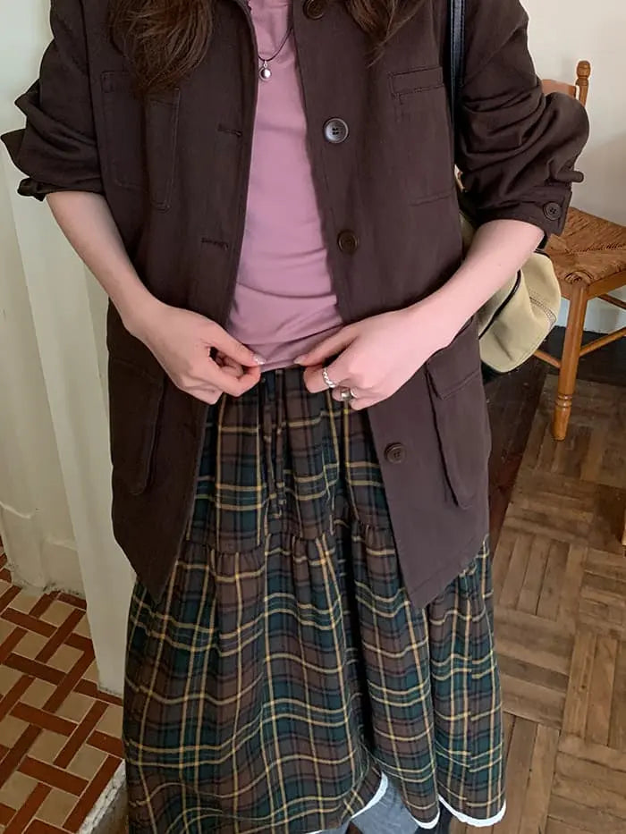 ガーリー チェック レース切替 スカート LUMIYUMI