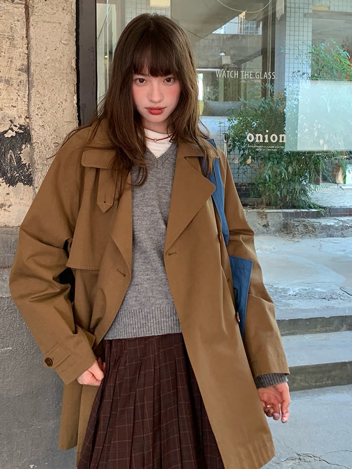 クラシック ミドル丈 フラップディテール コート LUMIYUMI