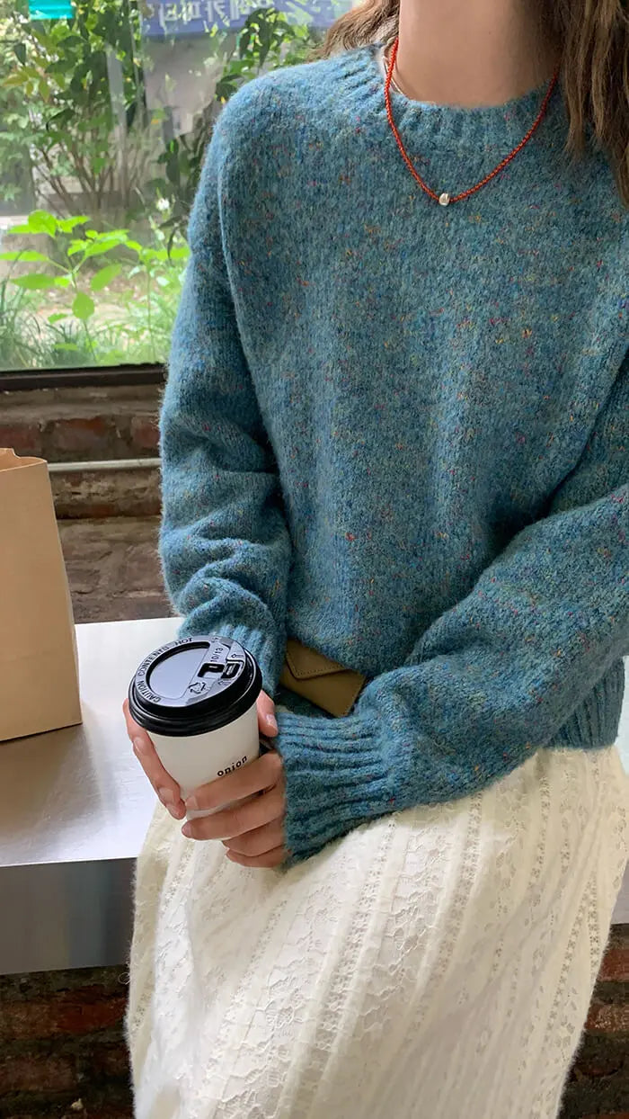 ゆったり シンプル カラーネップ セーター - LUMIYUMI